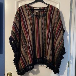 Ethereal striped poncho